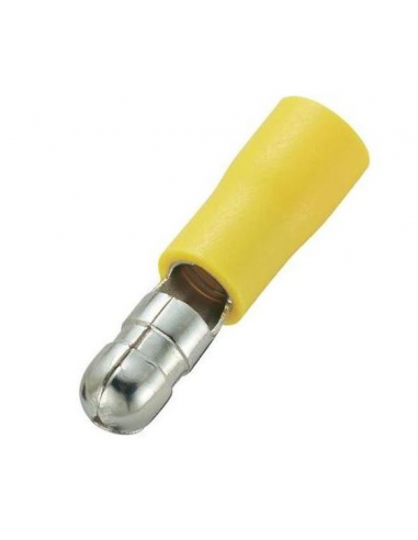Capicorda cilindrico isolato ad innesto maschio giallo 4-6 mm2  ELEMATIC 11240448 confezione 100 pz