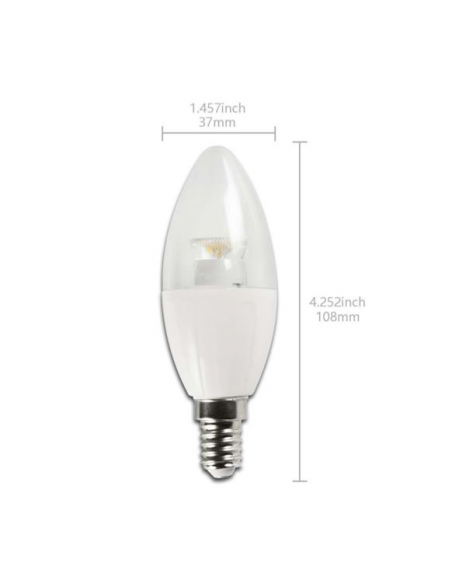Lampada a led 5,5W bianco freddo E14 a candela diametro 37 mm