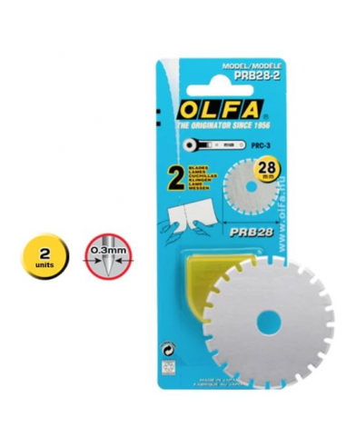 2 Lame dentellate di ricambio OLFA PRB28-2 per cutter a disco 28mm