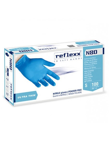 Guanti monouso in nitrile taglia M blu REFLEXX N80 3 gr. confezione 100 pz
