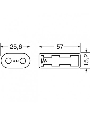 Portabatterie a 2 celle per pile stilo AA connessione con fili