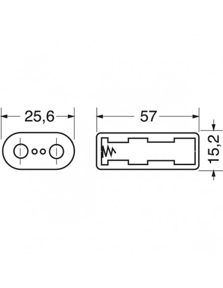Portabatterie a 2 celle per pile stilo AA connessione con fili