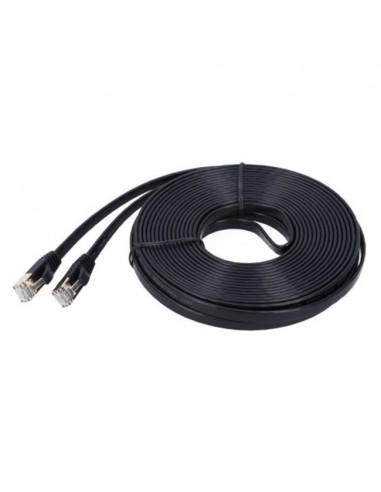 Cavo Ethernet RJ45 piatto patch cord Cat7 U/FTP lunghezza 3 metri nero