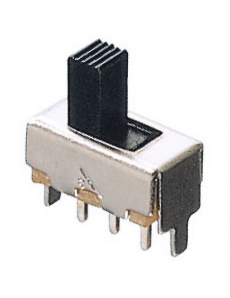 Deviatore miniatura 1 scambio 2 posizioni 0,3A 30VCC leva da 6 mm per circuiti stampati