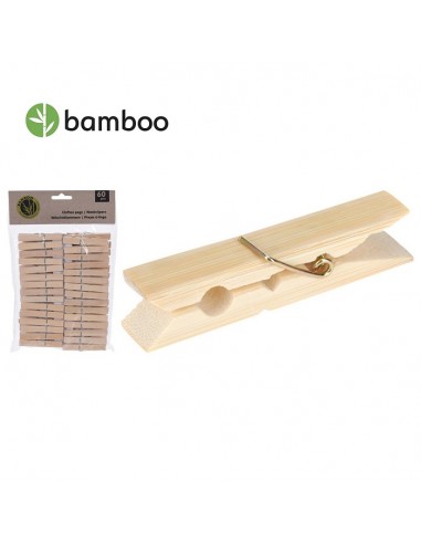 60 Mollette in bamboo da 7 cm