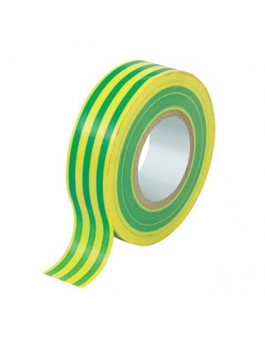 Nastro isolante 15x10 mt PVC autoadesivo giallo/verde