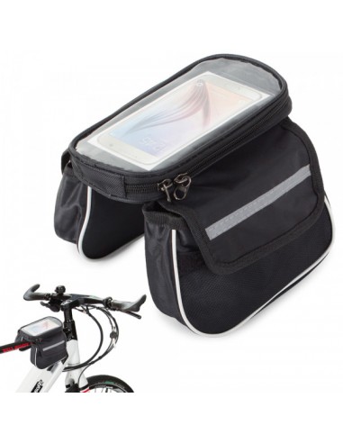 Set borse per telaio bicicletta con custodia smartphone touch screen