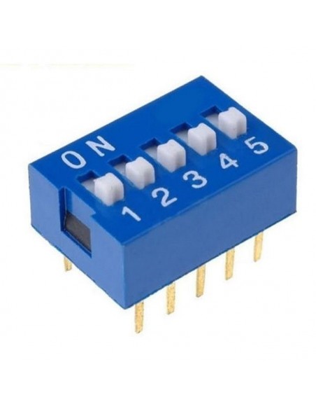 Dip switch 5 poli per circuiti stampati passo 2,54 mm TCS