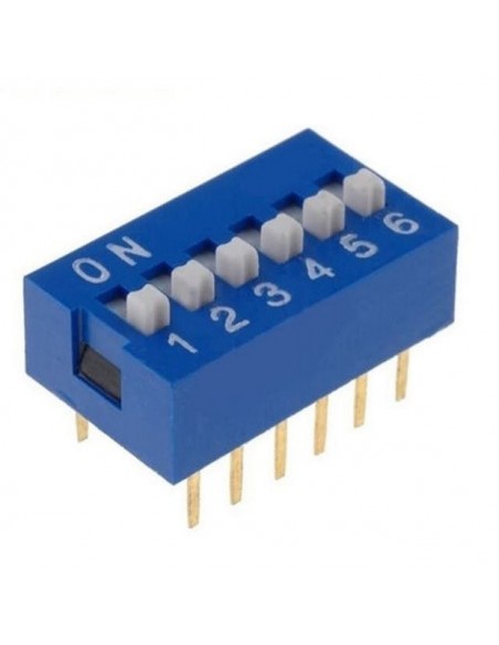 Dip switch 6 poli per circuiti stampati passo 2,54 mm TCS