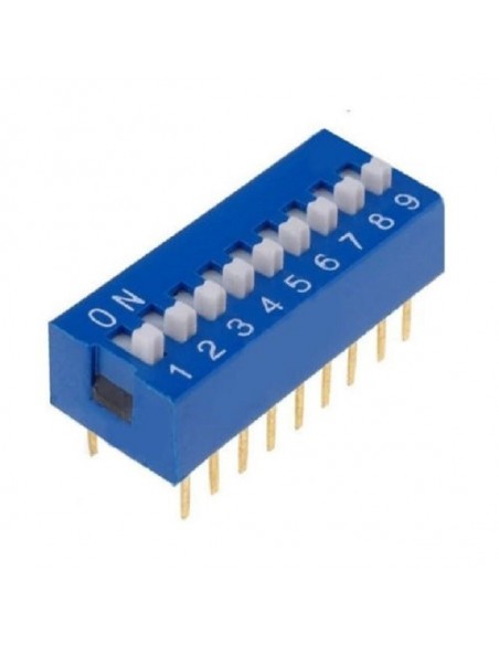 Dip switch 9 poli per circuiti stampati passo 2,54 mm TCS