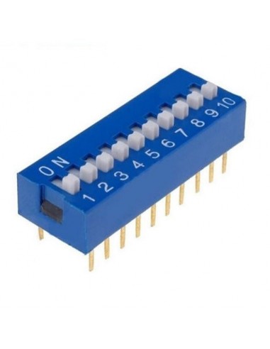 Dip switch 10 poli per circuiti stampati passo 2,54 mm TCS